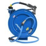 Zephyr Auto Retractable Water Hose Reel with Rubber water hose and spray gun 13MM x 15 Metre Length- Heavy Duty